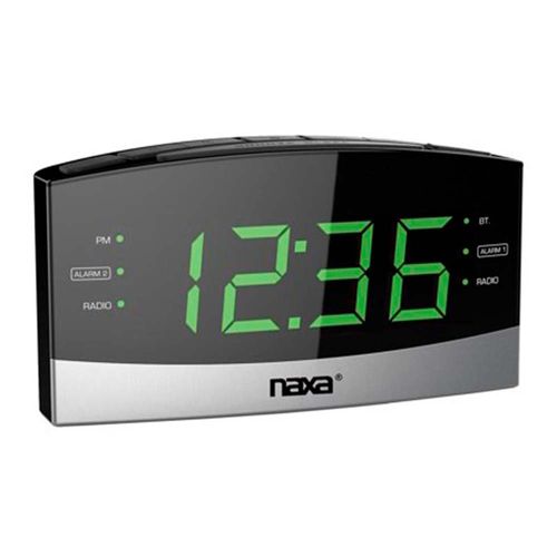 Reloj Despertador NAXA NRC-181 con Bluetooth, Radio FM y Puerto USB