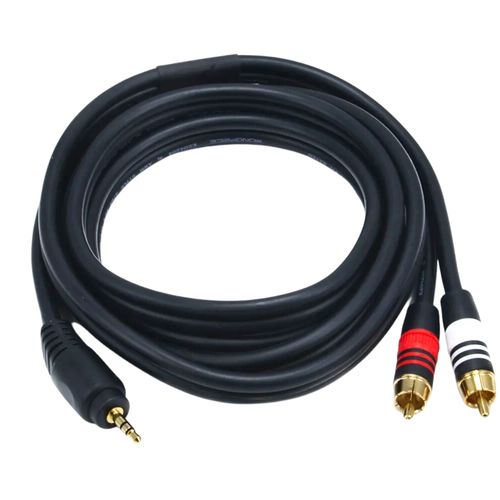 Cable adaptador de audio estéreo 3.5mm (macho) a 2 rca (macho) 1.82m