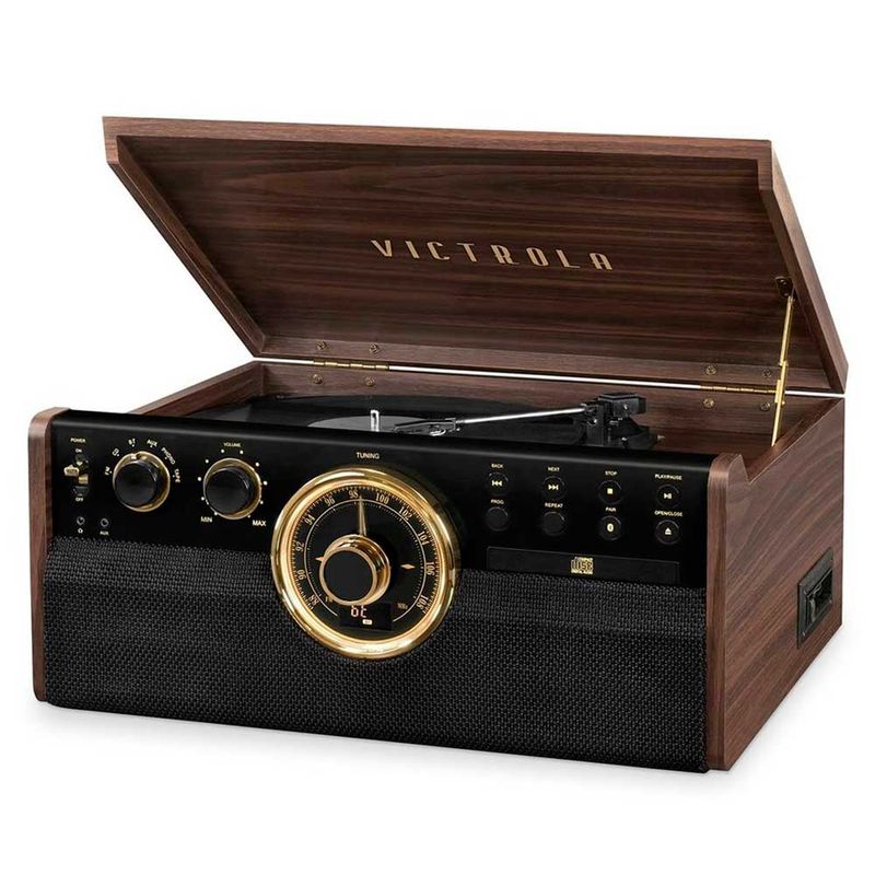 VICTROLA-Tocadiscos-6-en-1.-Acetatos-cassettes-radio-FM-bluetooth-CD-conexion-auxiliar.-420-8152