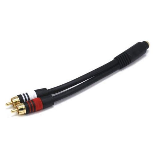 Cable adaptador de audio estéreo 3.5mm (hembra) a 2 rca (macho) 15.24cm