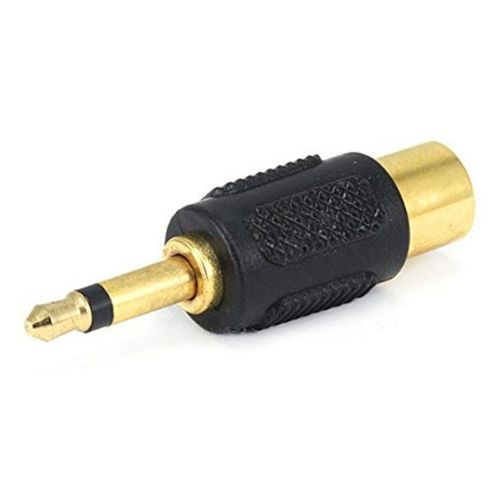 Conector adaptador de audio rca (hembra) a audio mono 3.5mm (macho)