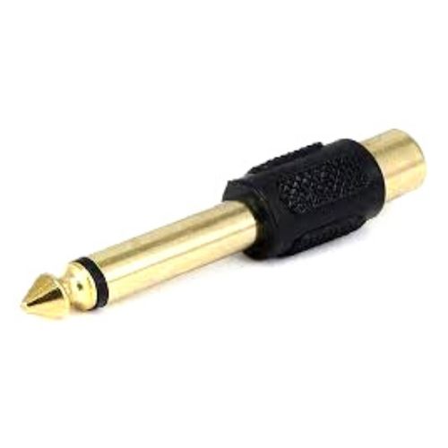 Conector adaptador de audio rca (hembra) a audio mono 1/4" (macho)