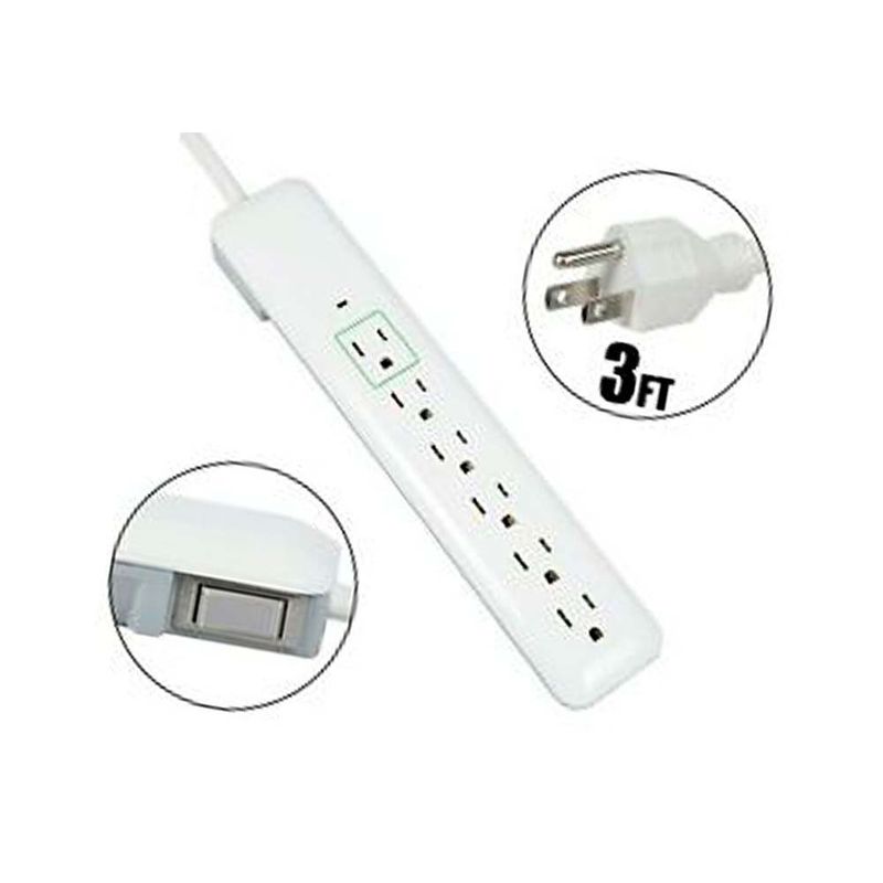 MONOPRICE-Regleta-ultra-delgada-con-protector-de-voltaje-y-6-tomas-electricos-610-3613