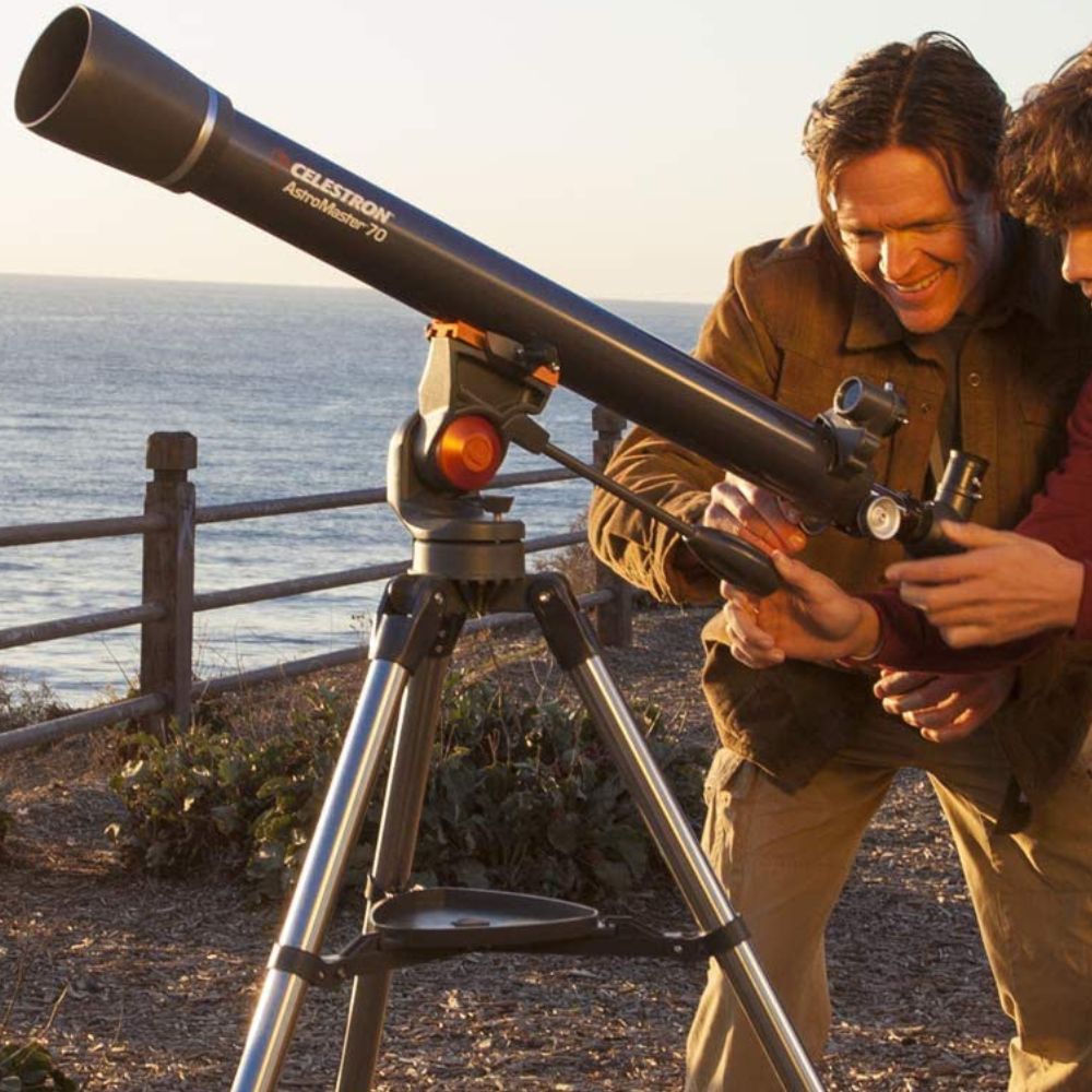 Telescopio Celestron AstroMaster 70AZ - Rifrattore Per Principianti Con Treppiede, Blu - Foto 5