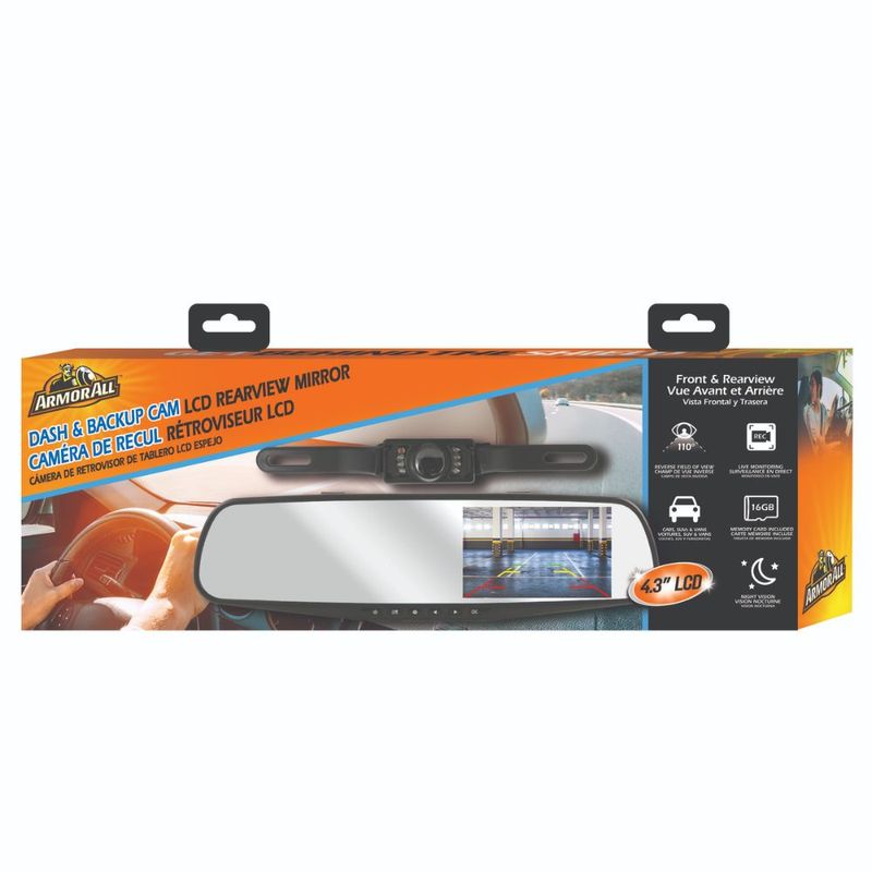 ARMORALL-Camara-de-Espejo-Retrovisor-Dash-y-Backup-Armor-All-2.4--HD-720-160-1016