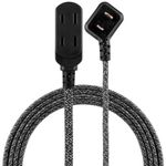 JASCO-Cable-de-Extension-Trenzado-de-3-Tomas-con-Enchufe-Plano-8ft.---Negro-Gris-610-6132