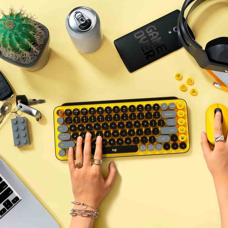 LOGITECH-Teclado-logitech-inalambrico-pop-keys-bluetooth-amarillo-260-2701