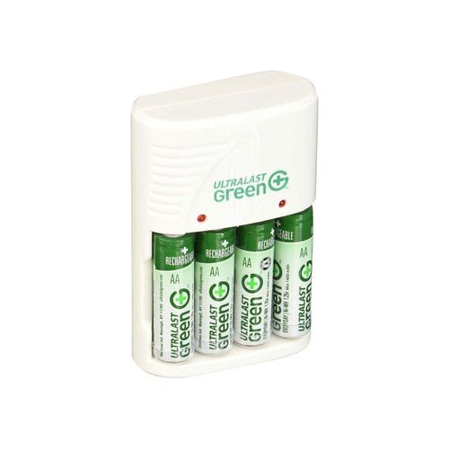 Cargador de Pilas Recargables: AA/AA/9V. Incluye Gratis 4 Pilas AA