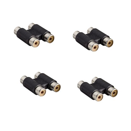 Pack de 4 adaptadores de audio/video 2 rca (hembra) a audio/video 2 rca (hembra)