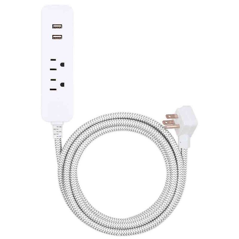 JASCO-Extension-de-cable-trenzado-con-proteccion-contra-sobretensiones-blanco---gris-de-3-metros-610-3776