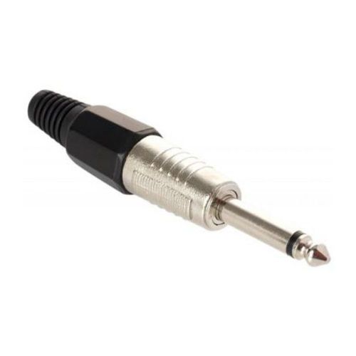 Plug 6.3 mm Monoaural Reforzado Negro - Conector de Audio de Alta Durabilidad