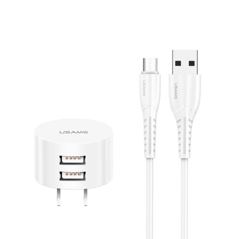 USAMS-Kit-de-Carga--Cargador-de-Pared-2.1A-con-Cable-Micro-USB-290-8126