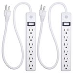 GE-Juego-de-Regletas-de-Energia-GE--6-Tomas-con-Cable-de-2-Pies-en-Blanco-610-6135
