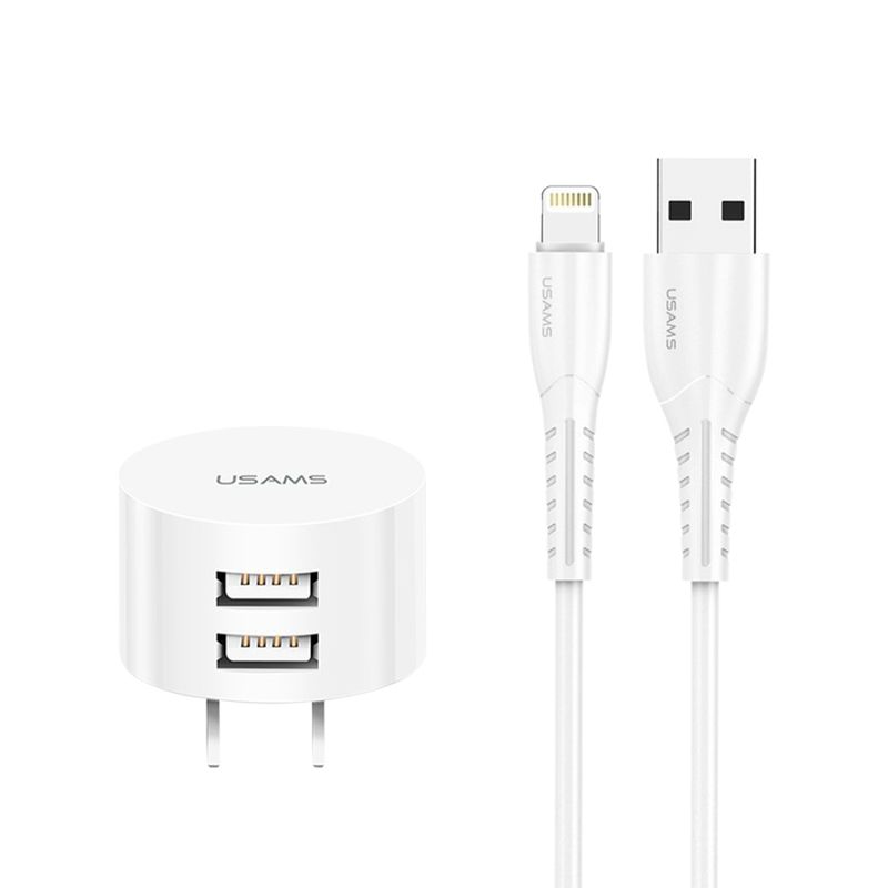 USAMS-Kit-de-Carga--Cargador-de-Pared-2.1A-con-Cable-Lightning-290-8125