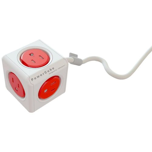 PowerCube Extended: Adaptador de 5 Enchufes y Protector contra Sobretensiones