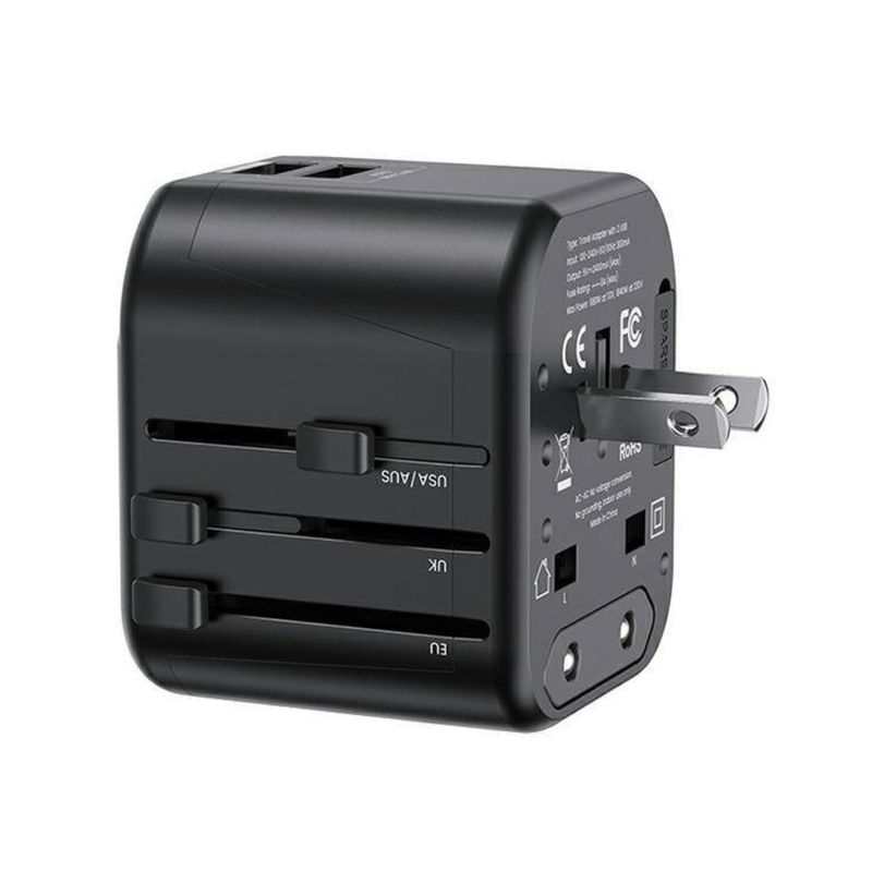 USAMS Adaptador de Viaje USAMS 4-en-1 con Doble USB 12W 290-9137