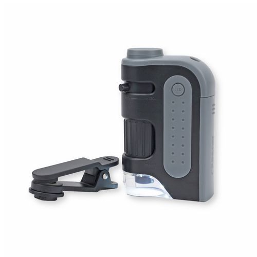 Microscopio de Bolsillo MM-350 MicroBrite Pro con Zoom Iluminado y Adaptador para Smartphone