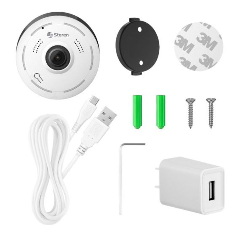 STEREN Cámara Wi-Fi Full HD 360 grados - Vigilancia Integral y Conectividad 490-3025