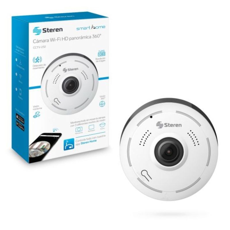 STEREN Cámara Wi-Fi Full HD 360 grados - Vigilancia Integral y Conectividad 490-3025