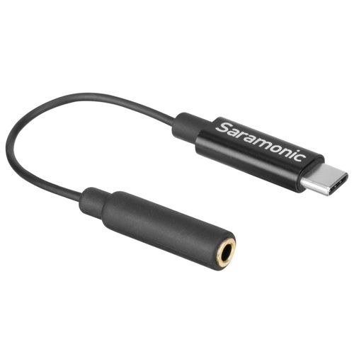 Cable Adaptador USB-C a 3.5mm TRS Hembra Chapado en Oro para micrófono Saramonic SR-C2003