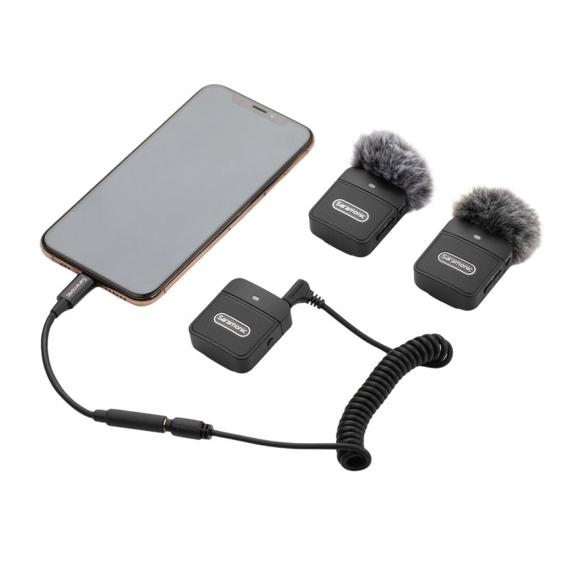 SARAMONIC Saramonic Blink 100 B2: Sistema de Micrófono Inalámbrico Doble para Cámaras y Dispositivos Móviles 420-3002