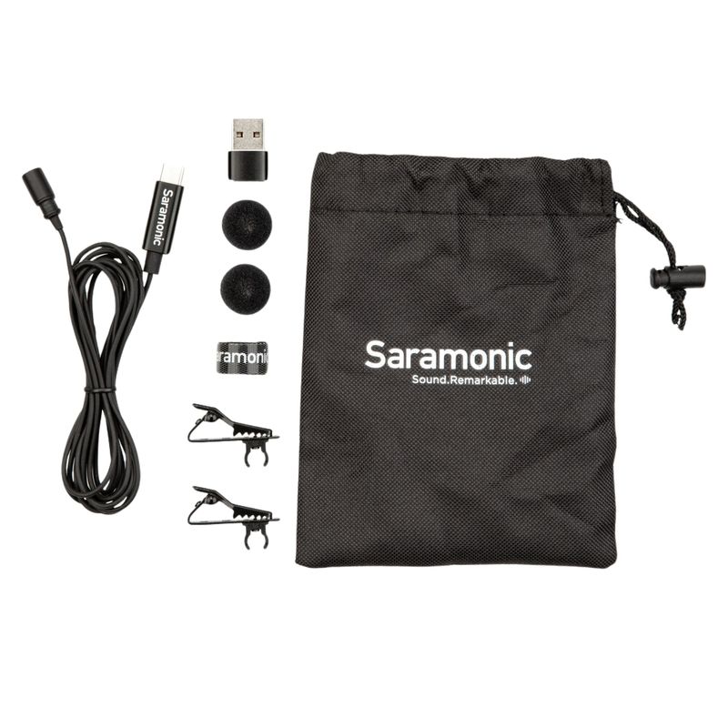 SARAMONIC Micrófono de Solapa Profesional Saramonic LavMicro U USB-C para Android, iOS y Computadoras 420-3005