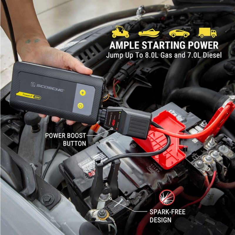 SCOSCHE Arrancador Portátil de 2000 Amperios y Batería de Respaldo para autos 220-1029