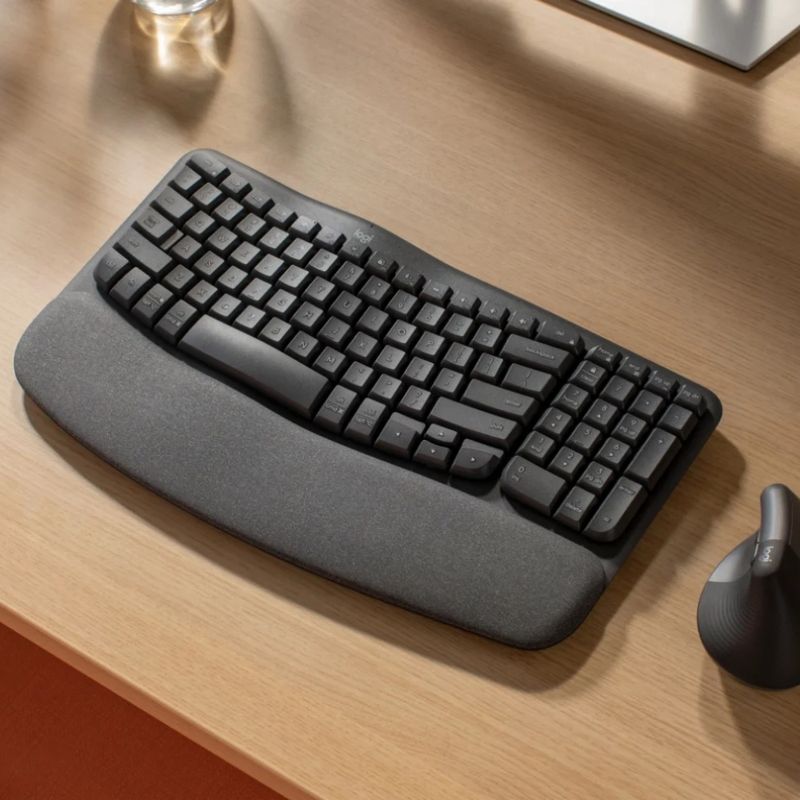 LOGITECH Teclado Inalámbrico Ergonómico Logitech Wave Keys - Confort todo el día 260-6296