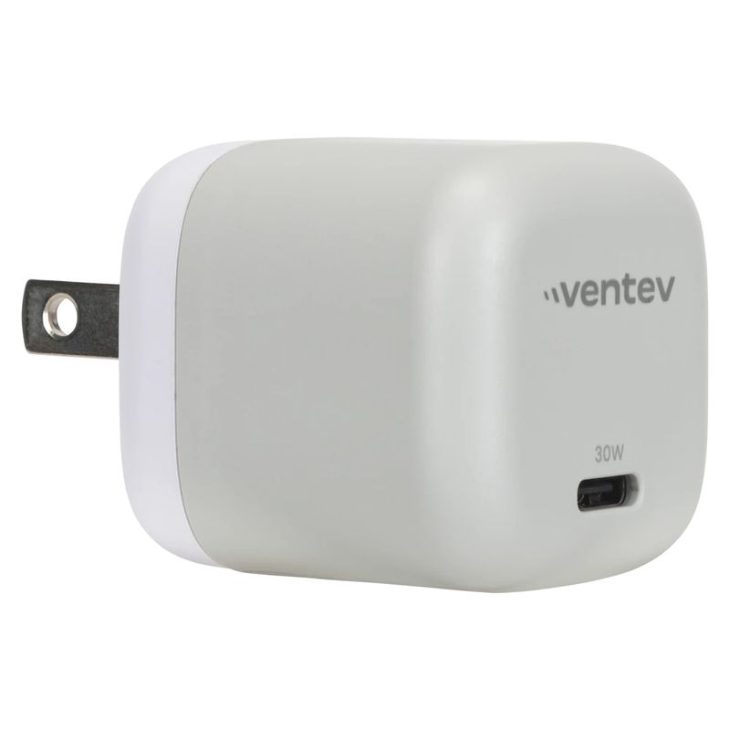 VENTEV Cargador de Pared y Cable USB-C Ventev 30W PD PPS Mini Blanco - Carga Rápida y Eficaz 290-9144