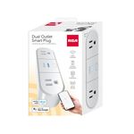 RCA Enchufe Inteligente de Doble Salida RCA PLG125WH - Compatible con Alexa y Google 610-6156