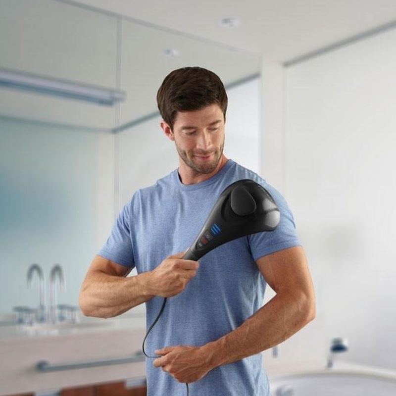 HOMEDICS Masajeador de Mano Twin Percussion Pro con Calor HHP-385H - Alivio Profundo y Relajante 630-4049