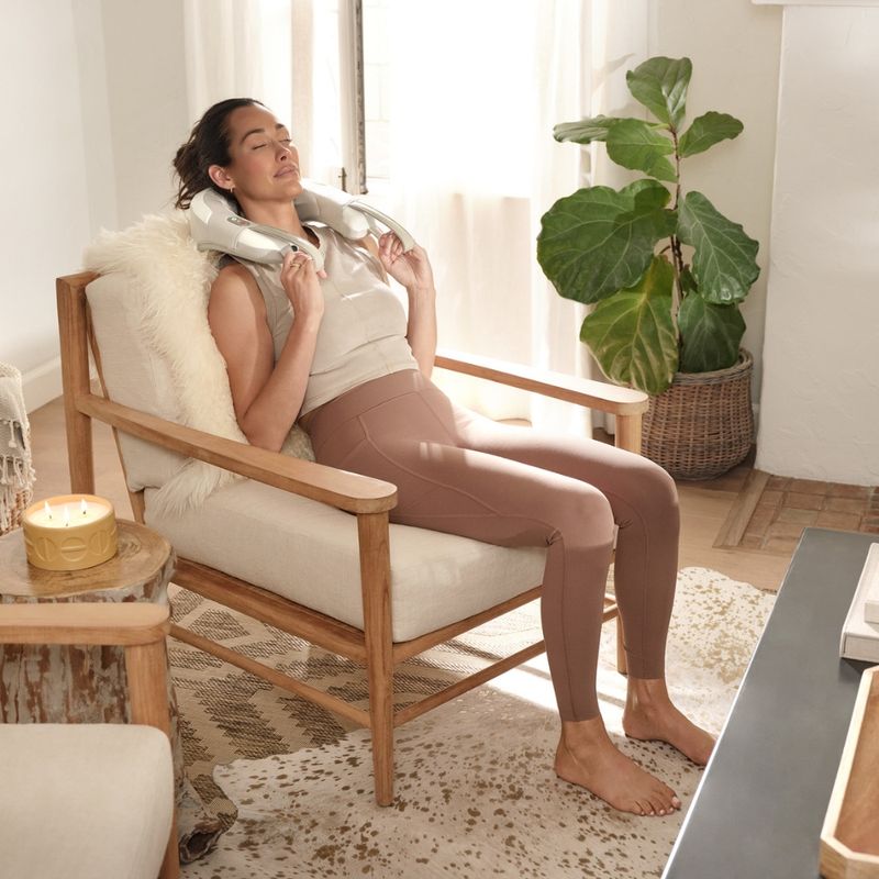 HOMEDICS Masajeador de Cuello Shiatsu Recargable con Calor NMS-390HJ - Relajación Profunda 630-4048