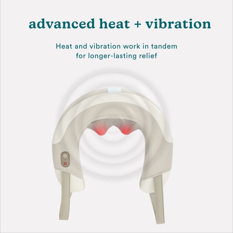 HOMEDICS Masajeador de Cuello Shiatsu Recargable con Calor NMS-390HJ - Relajación Profunda 630-4048
