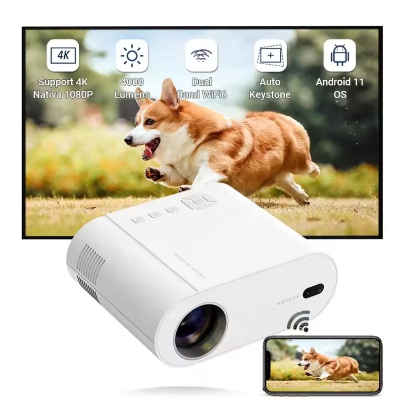 HOTACK Proyector Hotack L007 Full HD 4000 Lúmenes - Cine en Casa y Juegos Portátil LED 160-6173