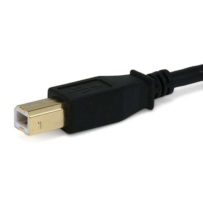 MONOPRICE Cable USB 2.0 de Tipo A a B para impresora - Conectores Dorados, Negro, 1.82m 4120-131