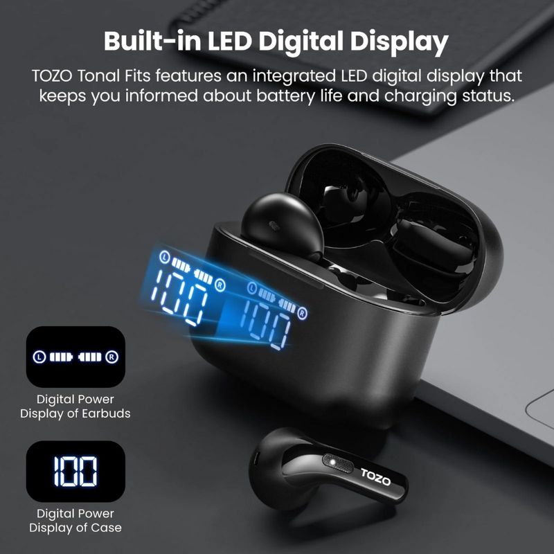 TOZO TOZO Tonal Fits T21: Auriculares Inalámbricos con Sonido Estéreo Profundo 330-3105