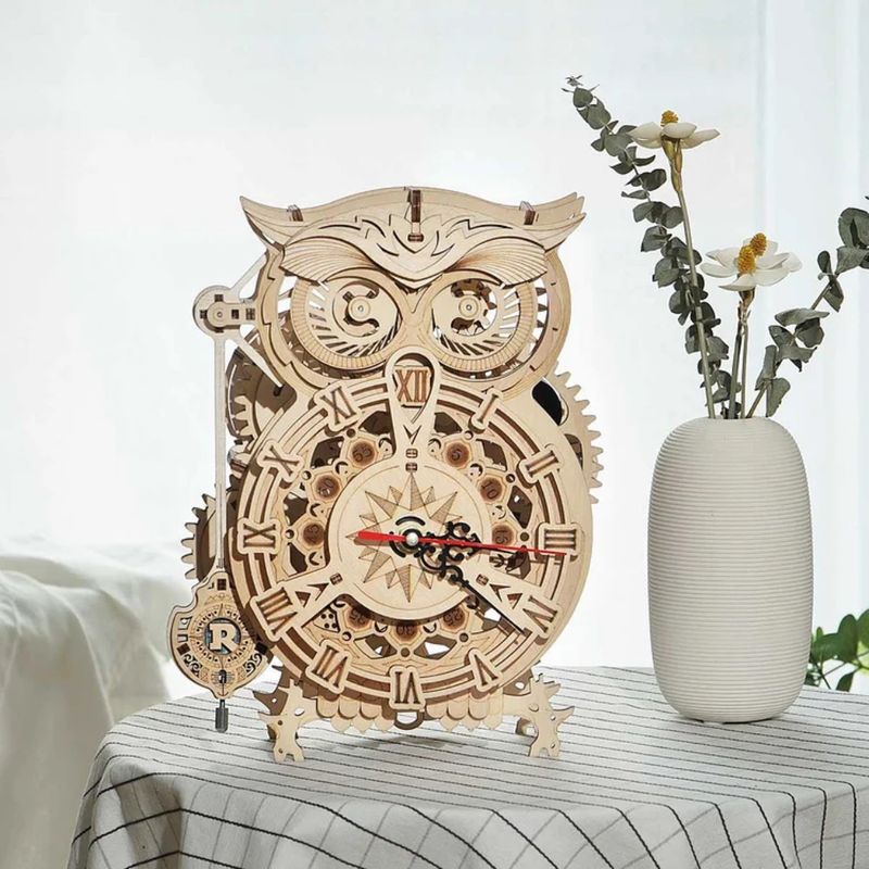 ROKR Reloj Mecánico de Búho ROKR LK503 - Kit de Ensamblaje con Engranajes 600-1510
