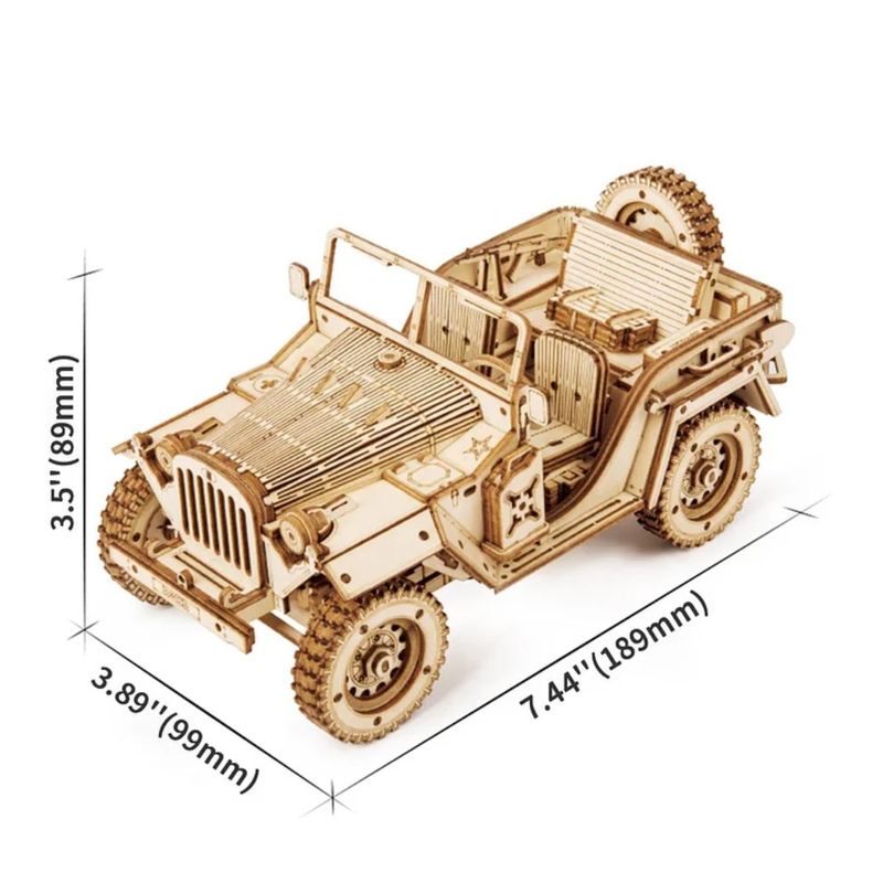 ROKR ROKR Army Jeep MC701 - Modelo a Escala de Jeep Militar de Madera 600-1515