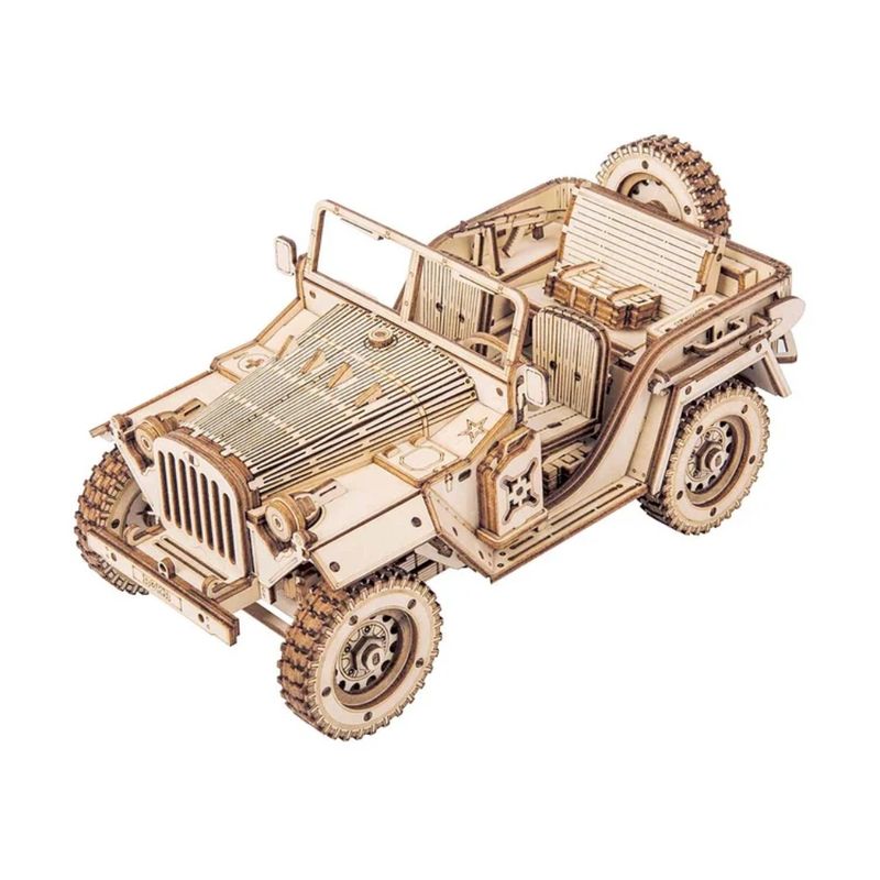 ROKR ROKR Army Jeep MC701 - Modelo a Escala de Jeep Militar de Madera 600-1515