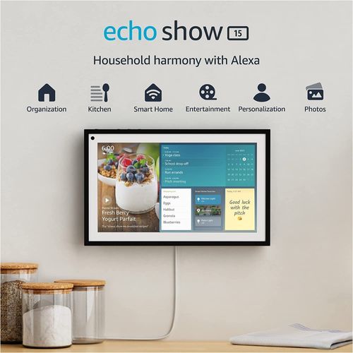 Echo Show 15: Pantalla Inteligente Full HD de 15.6" con Alexa y Fire TV Integrados