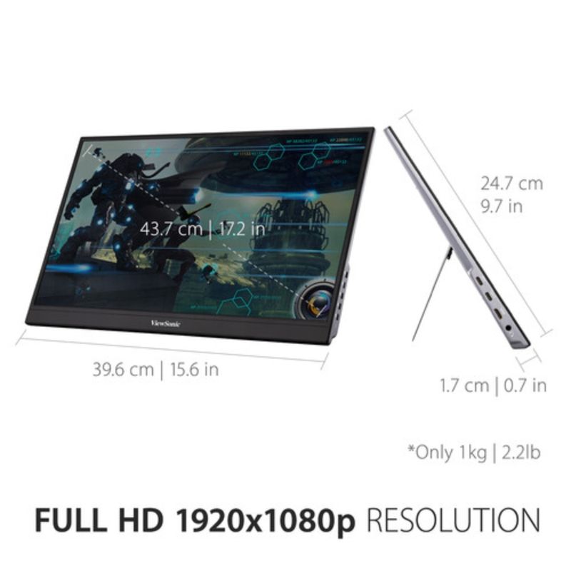 VIEWSONIC Monitor Portátil ViewSonic VX1755 17" Full HD IPS con Frecuencia de 144Hz 250-5224