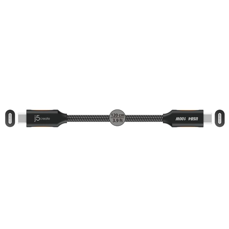 J5 Cable USB-C a USB-C J5create JUCX27L12 de 1.2 Metros con Soporte de Carga Rápida 120-2973