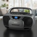 JENSEN Reproductor/Grabadora de CD y Casete Portátil Jensen CD-590 con Radio AM/FM y Bluetooth 120-2976