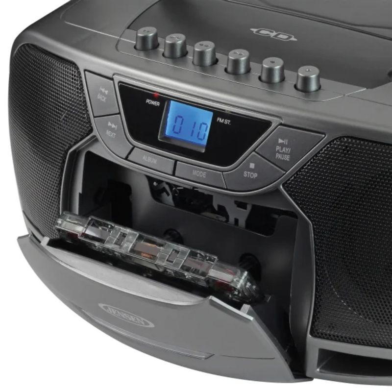 JENSEN Reproductor/Grabadora de CD y Casete Portátil Jensen CD-590 con Radio AM/FM y Bluetooth 120-2976