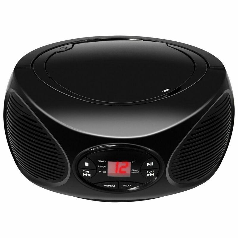 GPX Radio Grabadora Boombox Inalámbrico GPX Bluetooth con CD y Radio FM Negra 120-2975