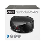 GPX Radio Grabadora Boombox Inalámbrico GPX Bluetooth con CD y Radio FM Negra 120-2975