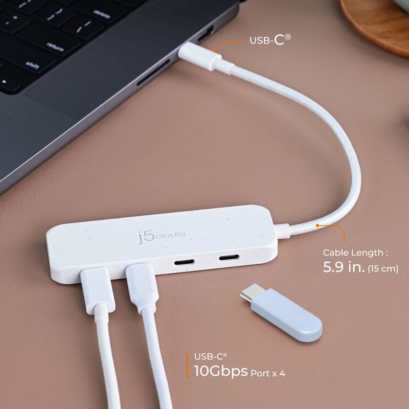 J5CREATE Adaptador Multi-Puerto USB-C J5create JCH345E con HDMI, USB 3.0, Ethernet y PD 3.0 260-5504