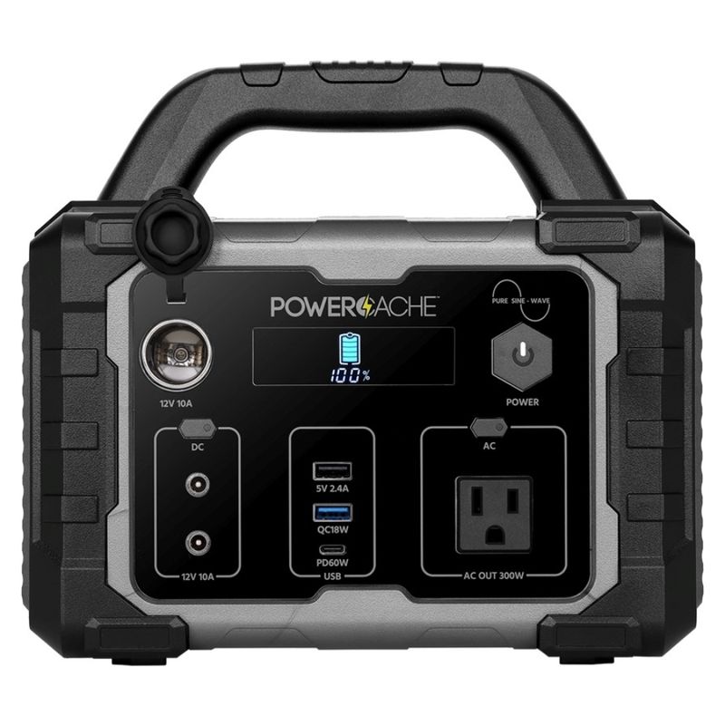 POWERCACHE Estación de Energía Portátil de 296Wh, 300W, USB-C PD, AC y Solar 610-6171