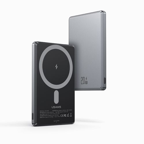 Power Bank Magnético Inalámbrico de Carga Rápida US-CD220 5000mAh PD 20W - Gris