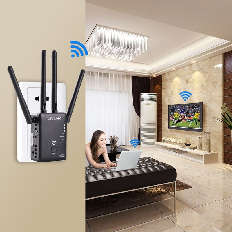 WAVLINK Extensor de WiFi Wavlink AC1200 con Doble Banda y 4 Antenas de Alta Ganancia 250-5235